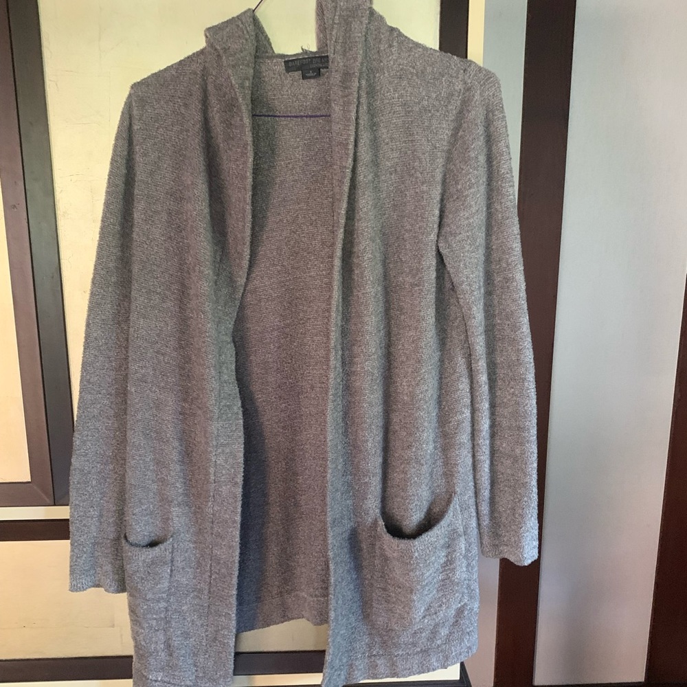 Barefoot dreams hooded open cardigan sz s